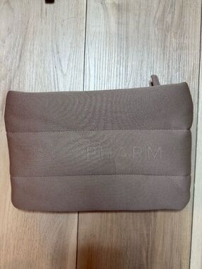 SKINPHARM Taupe Scuba Neoprene Makeup Cosmetic Travel Pouch Bag